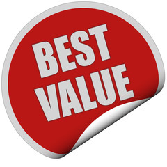 Sticker rot rund curl unten BEST VALUE