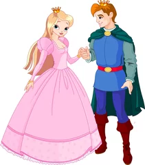 Peel and stick wall murals Knights Beautiful prince and princess