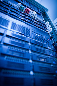 Server rack cluster in a data center