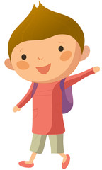 Portrait of happy boy with school bag