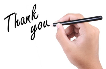 hand writing a thank you
