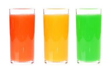 Full glass juice isolated on white background