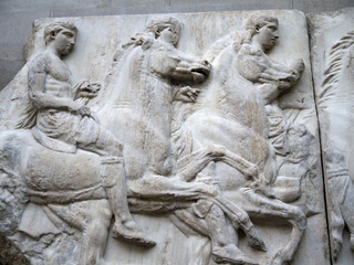 Fototapeta na wymiar Ancient architectural detail of Greek Stone Carving