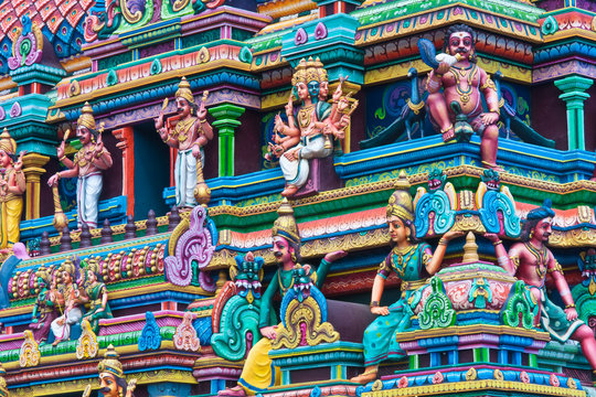 fa&ccedil;ade temple indien, &icirc;le de la R&eacute;union