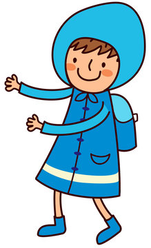 Portrait of Boy in raincoat
