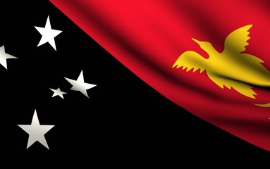Flying Flag of Papua New Guinea | All Countries Collection |