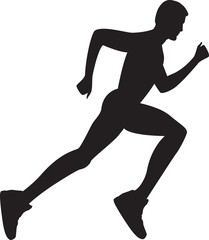 Silhouette of a healthy man running