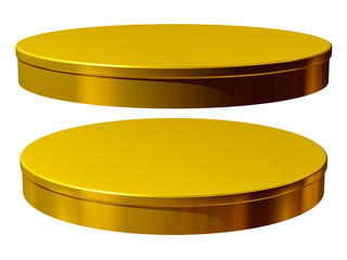 Untersetzer, Podest in Gold, zwei Perspektiven