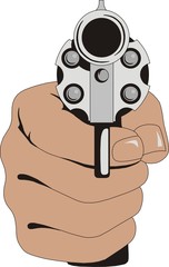 Hand with gun