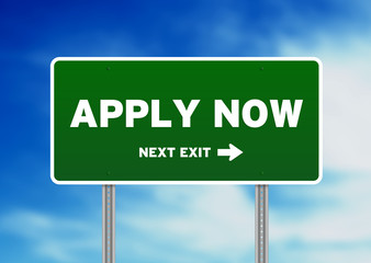 Apply Now Road Sign