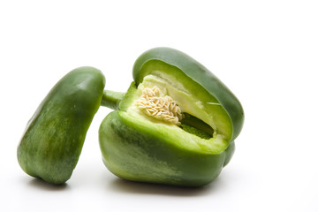 Grüne Paprika geschnitten