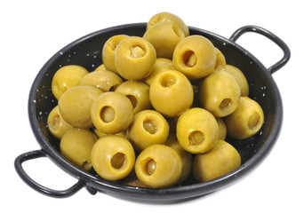 Aperitivo de aceitunas rellenas.