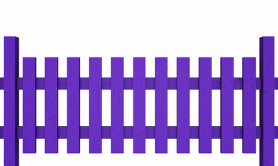 3D Holzzaun - violett freigestellt 03