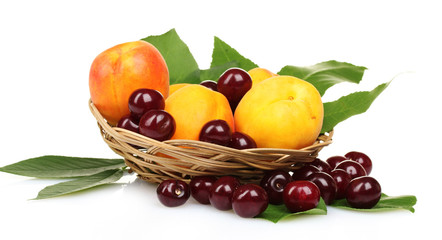 tasty summer fruits isolated on white