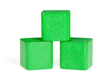 Green wooden cubes