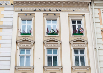 Facade of a building with windows