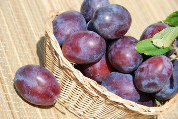 Pflaumen im Korb