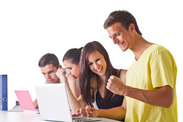 Teenagers surfing the web