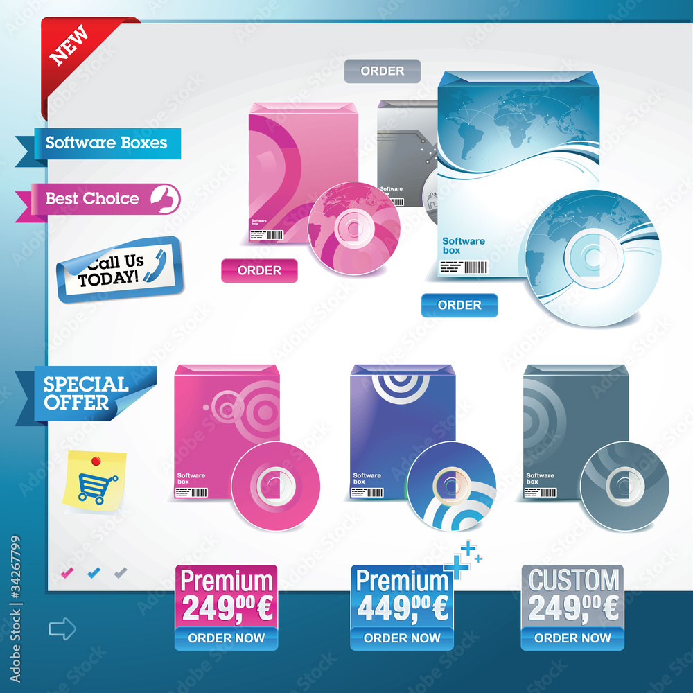 Fototapete Software – set of vector elements