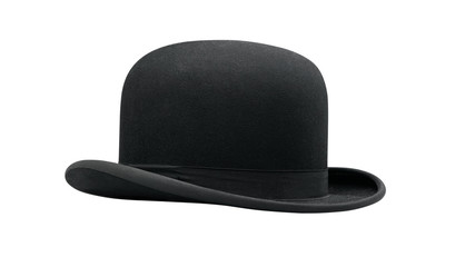 a bowler hat isolated on a white background - obrazy, fototapety, plakaty