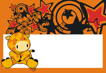 giraffe  baby cartoon sit background