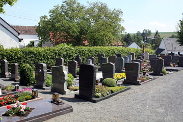 Small graveyard in a village in Germany