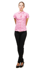 Fototapeta premium Beautiful lady in casual clothing