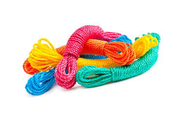 Colourful rope isolated on the white background