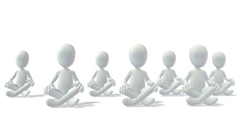 grau Gruppe in Meditationversunken