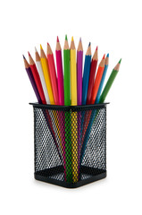 Colourful pencils isolated on white