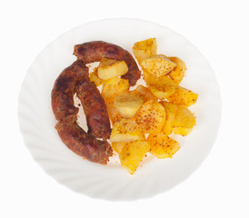 Piatto salsicce e patate