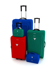 Colorful suitcases and bags