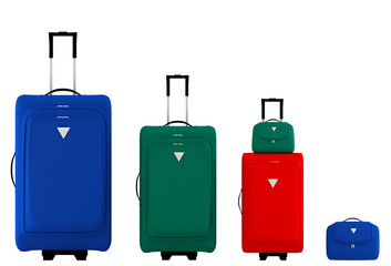 Colorful suitcases and bags