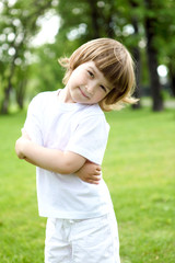 Portrait of a little girl outdoors