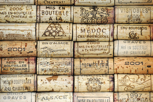 Fototapeta Background of wine corks