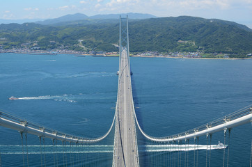 Akashi Kaikyo Bridge with Longest Central Span in the World