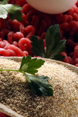 Carne picada con pan rallado