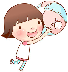 Portrait of girl holding ball