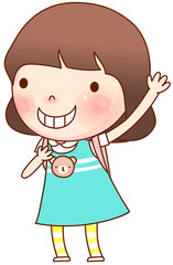 Portrait of girl with school bag