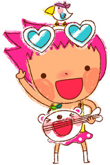 portrait of Girl playing guitar