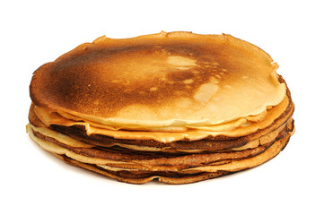A stack of pancakes home isolated on white background