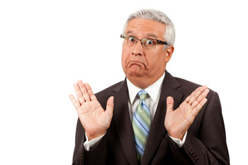 Business man with dumbfounded expression