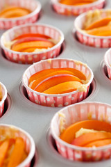 Apricot cupcakes ready to be baked