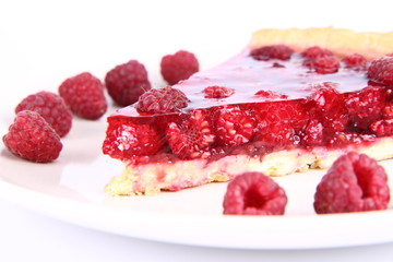 Raspberry Tart portion on a plate