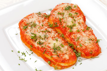 Aubergines with parmesan cheese