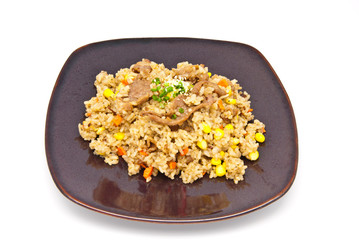 fried rice with pork and vegetable, japan food style