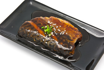 Japanese food style , Saba fish grilled with sauce
