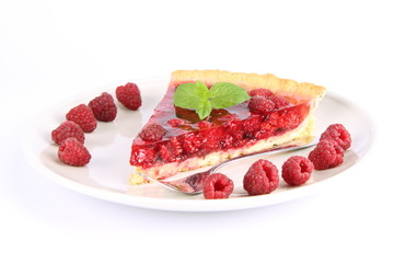 Raspberry Tart portion on a plate