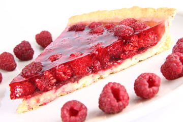 Raspberry Tart portion on a plate