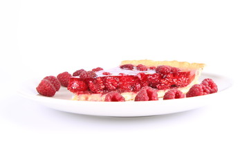 Raspberry Tart portion on a plate